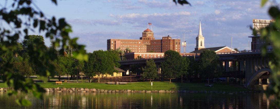 Riverside view of Rockford, Illinois