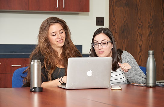 Student at computer